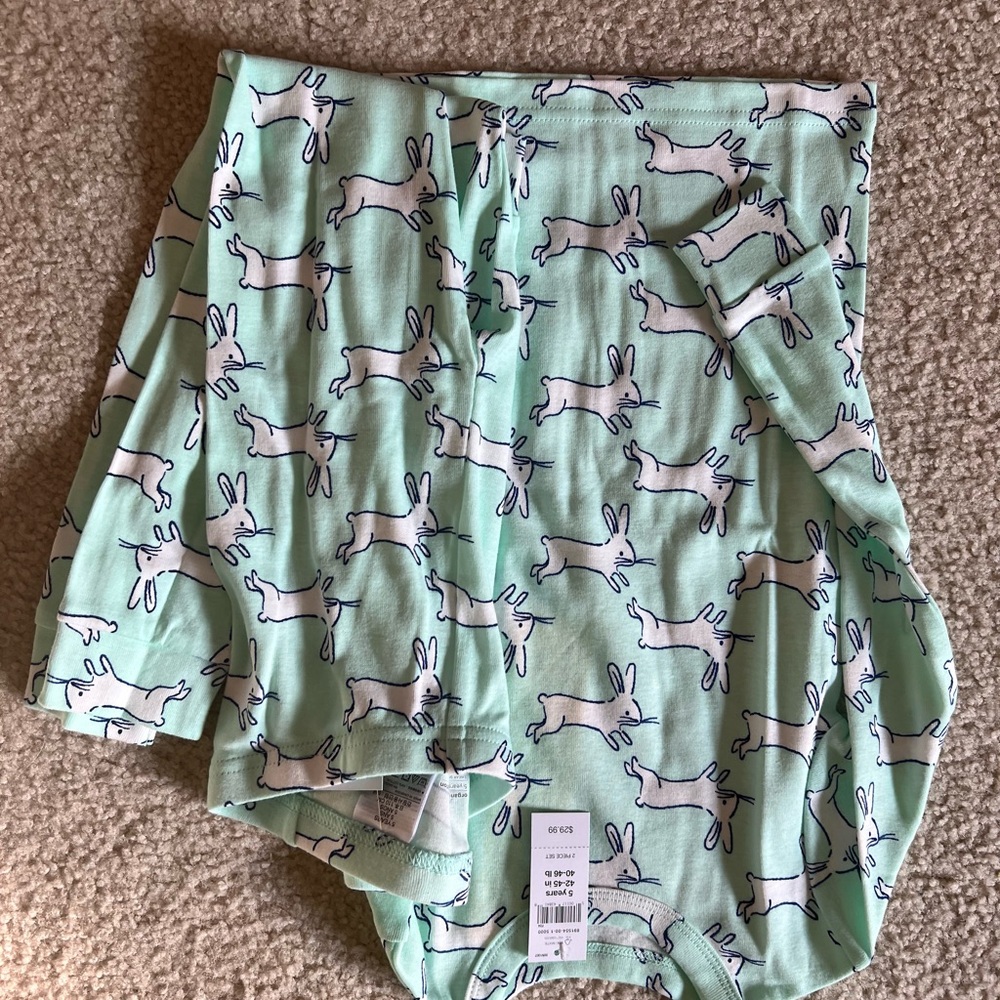 Mint Green Bunny Print Pajamas